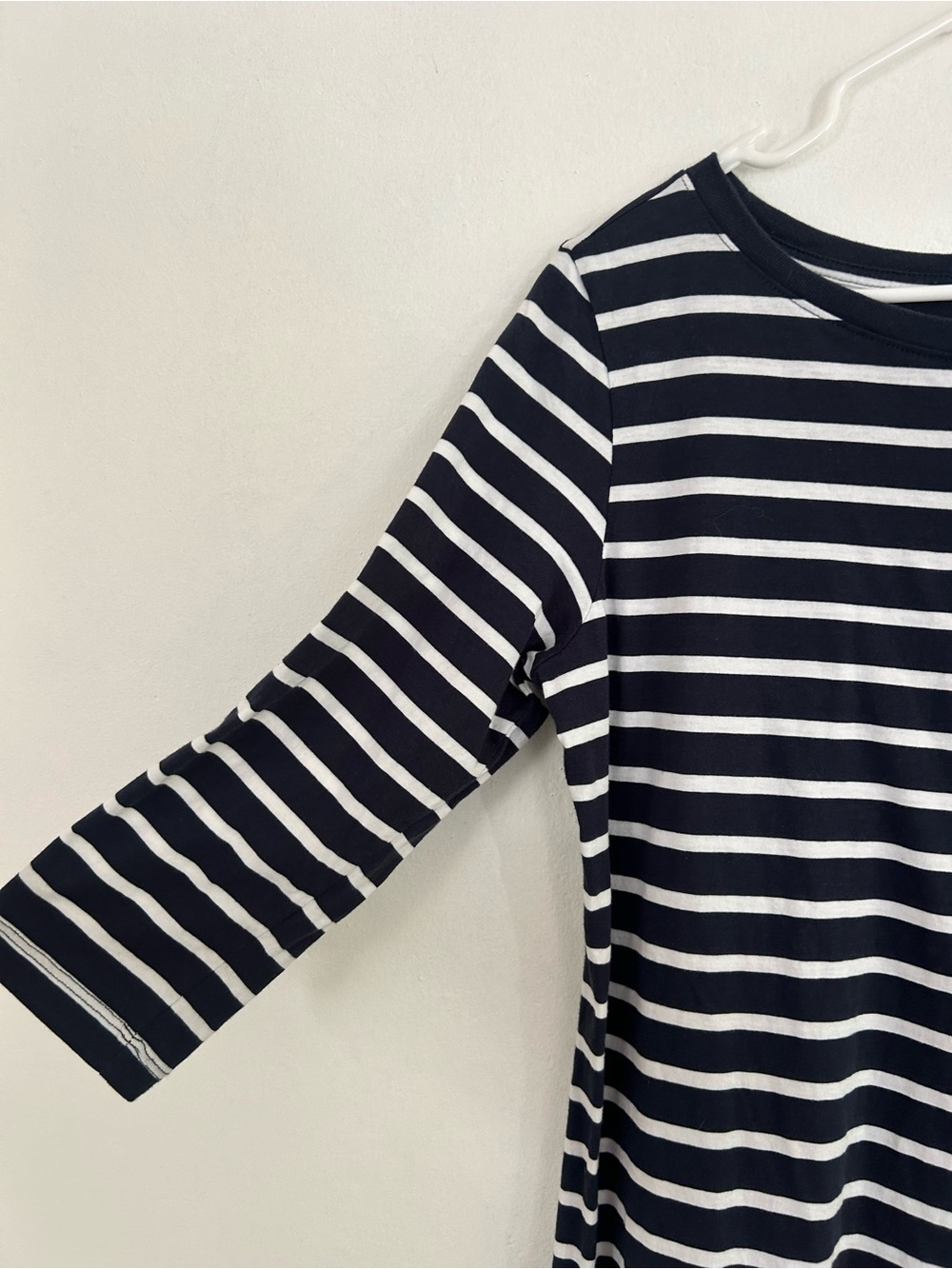 Pact Navy Striped Midi T-Shirt Dress, Size M - Picture 3 of 3